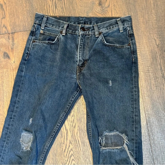 Levi's Orange Tab Jeans 27 x 27 505C Distressed  Medium Wash Grunge Punk Slim - Picture 3 of 16
